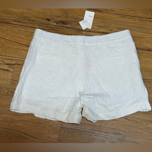 NWT Vince Pintuck Jacquard Cotton Blend Shorts in Cream Size 8 MSRP $245 - Picture 5 of 6